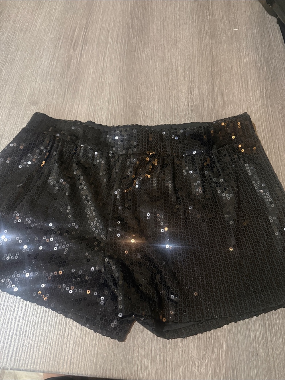 Spirit Black Sequin High-Waist Women's Shorts